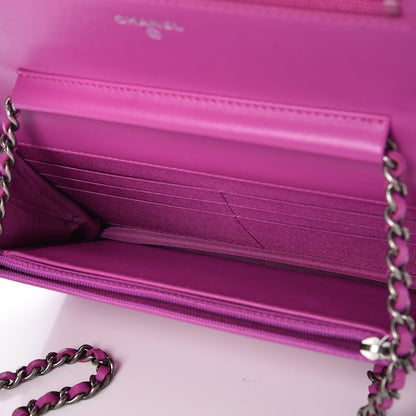 Chanel Lambskin Quilted Boy Wallet On Chain WOC Dark Pink 5 of 8