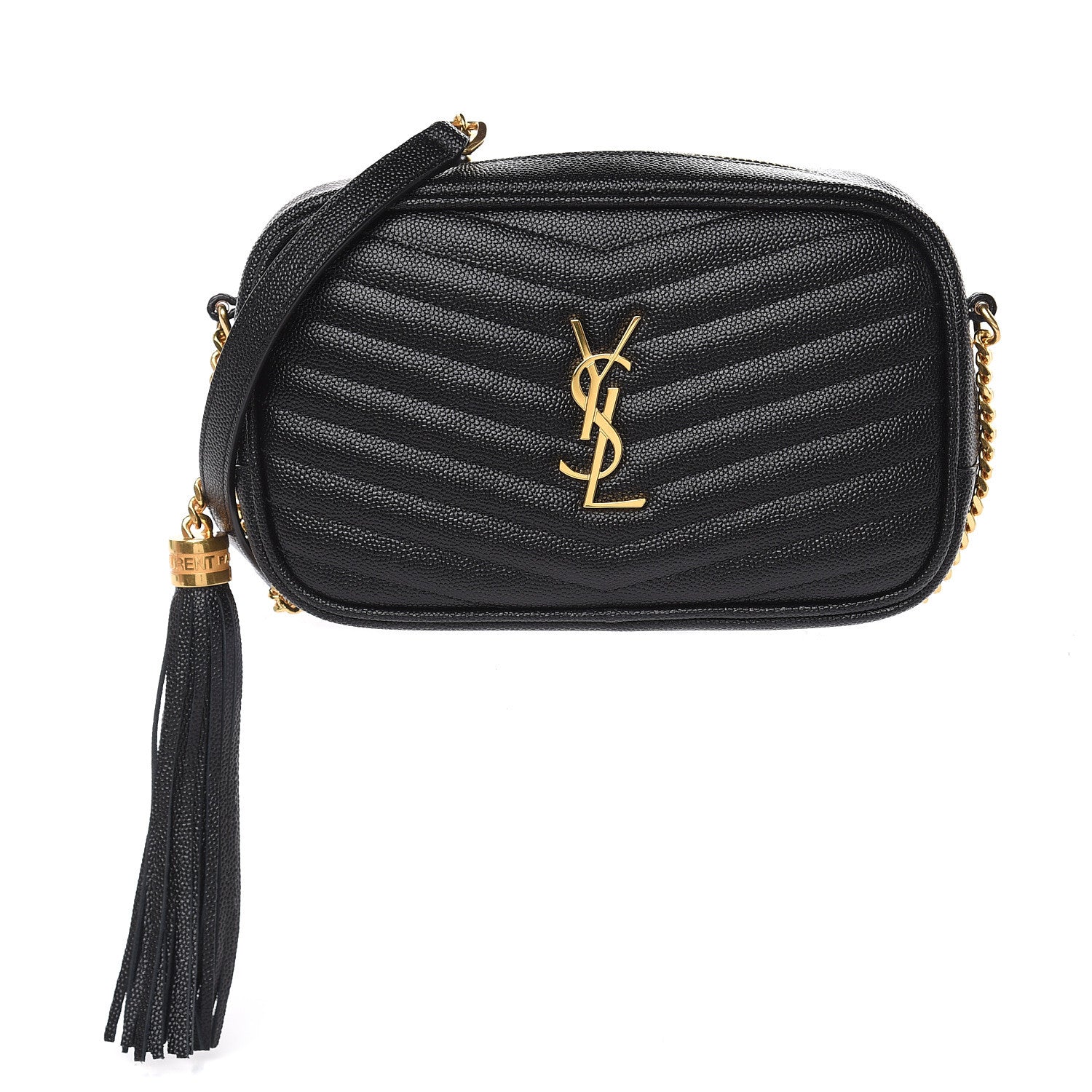Saint Laurent Grain De Poudre Matelasse Monogram Mini Lou Camera Bag Black 1 of 10