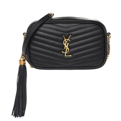 Saint Laurent Grain De Poudre Matelasse Monogram Mini Lou Camera Bag Black 1 of 10