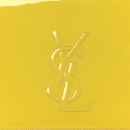 Saint Laurent Textured Patent Calfskin Monogram Large Belle De Jour Clutch Lemon 7 of 12