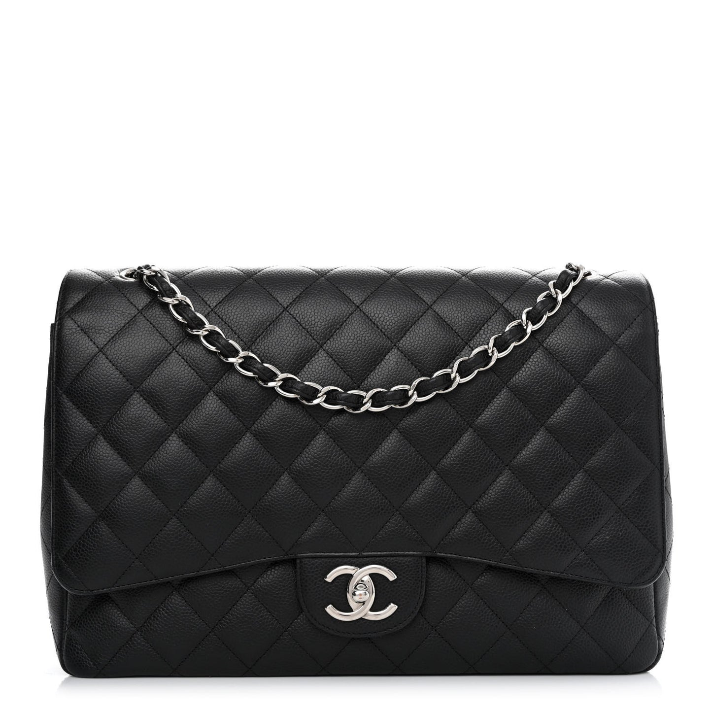 Caviar Quilted Maxi Double Flap Black
