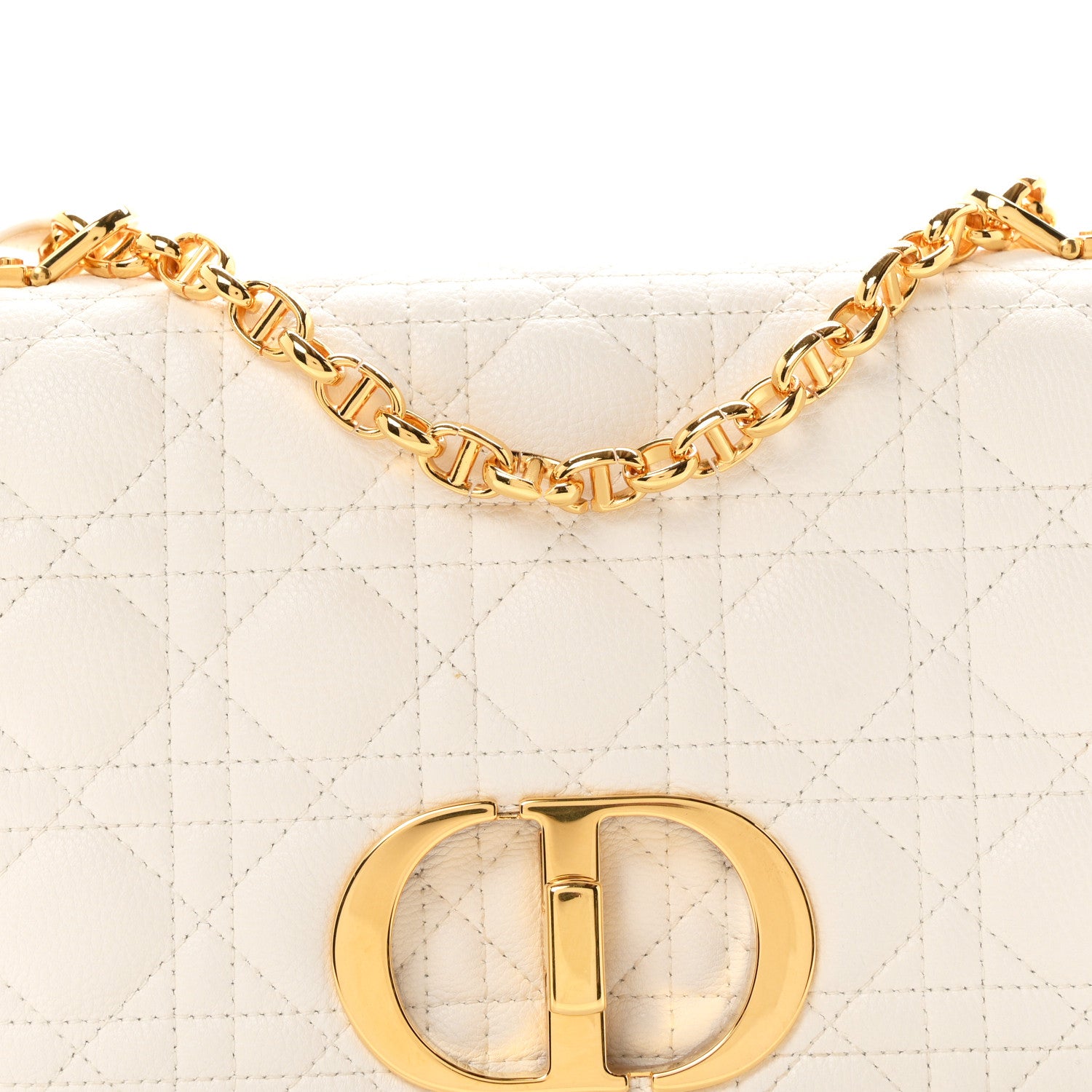 Christian Dior Supple Calfskin Cannage Medium Caro Bag Ivory 8 of 11