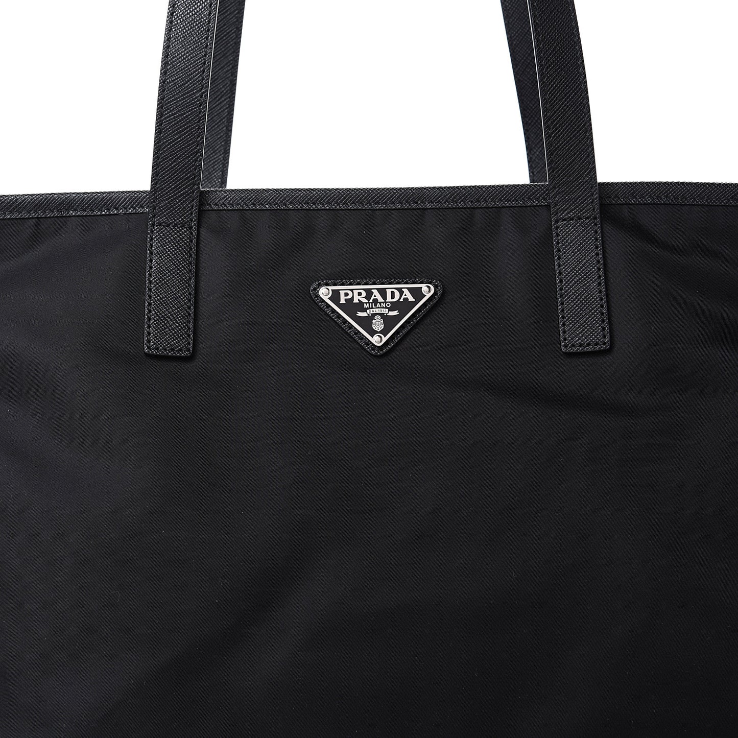 Tessuto Nylon Vela Saffiano Tote Black