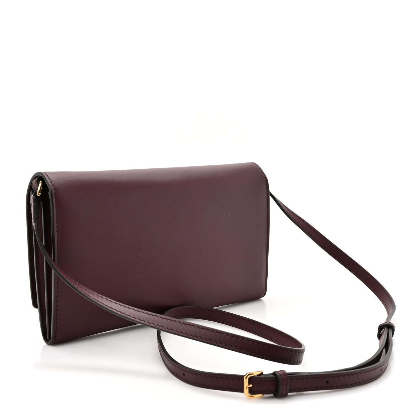 Calfskin Logo Hazelmere Wallet With Detachable Strap Deep Maroon