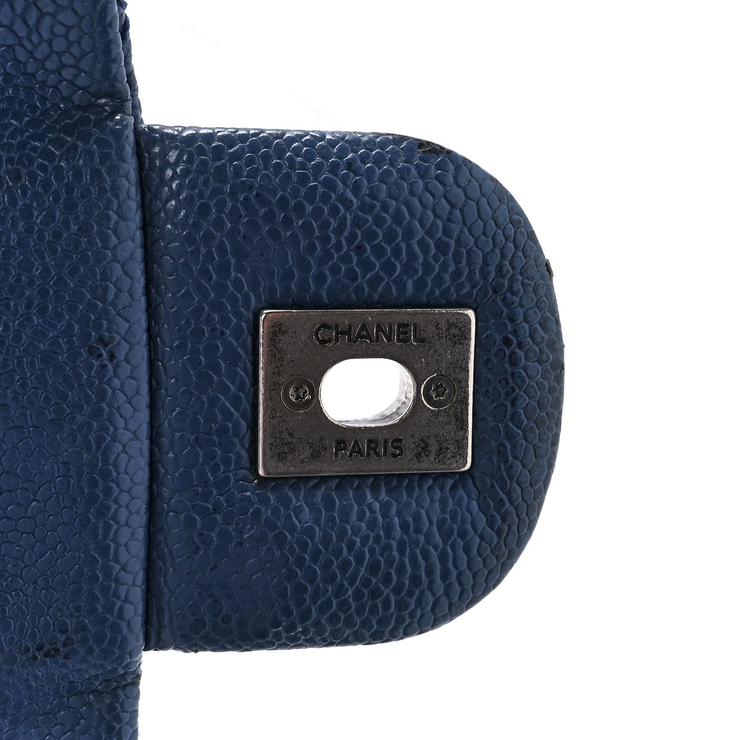 Caviar Quilted Medium Simply CC Flap Blue