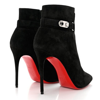 Christian Louboutin Suede Calfskin Lock So Kate Booty 100 Ankle Booties 37 Black 4 of 7
