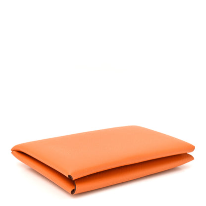 Hermes Epsom Calvi Card Case Orange 4 of 8