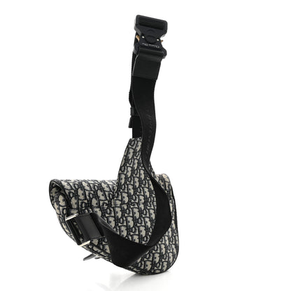 Christian Dior Oblique Mens Saddle Bag Blue 3 of 12