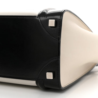Celine Smooth Calfskin Lizard Embossed Bi-Color Micro Luggage Black White 10 of 17