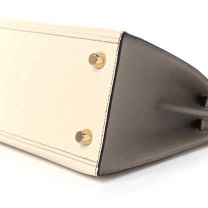 Hermes Epsom Bi-Color Horseshoe Kelly Sellier 25 Craie Gris Asphalte 8 of 8