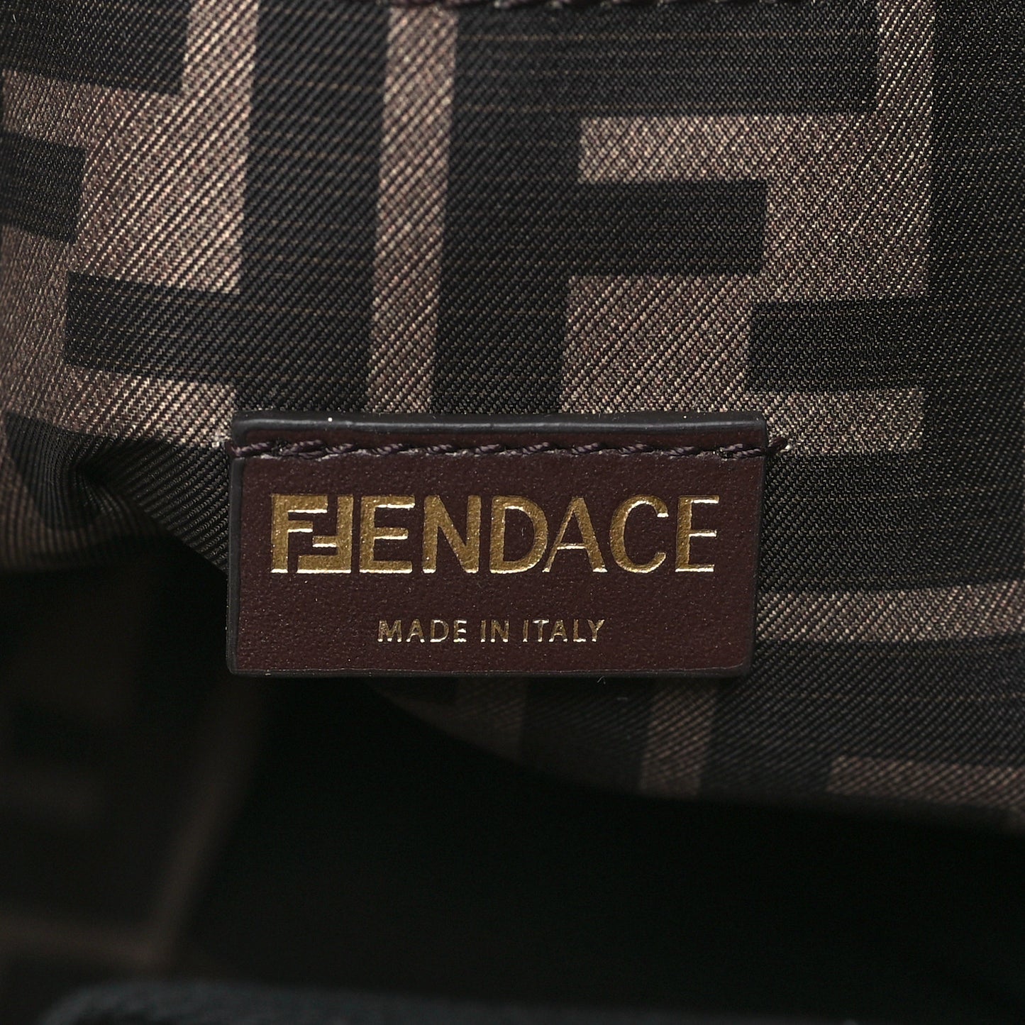 X VERSACE Nylon Fendace FF Baroque Print Small Trapezoid Beauty Pouch Gold