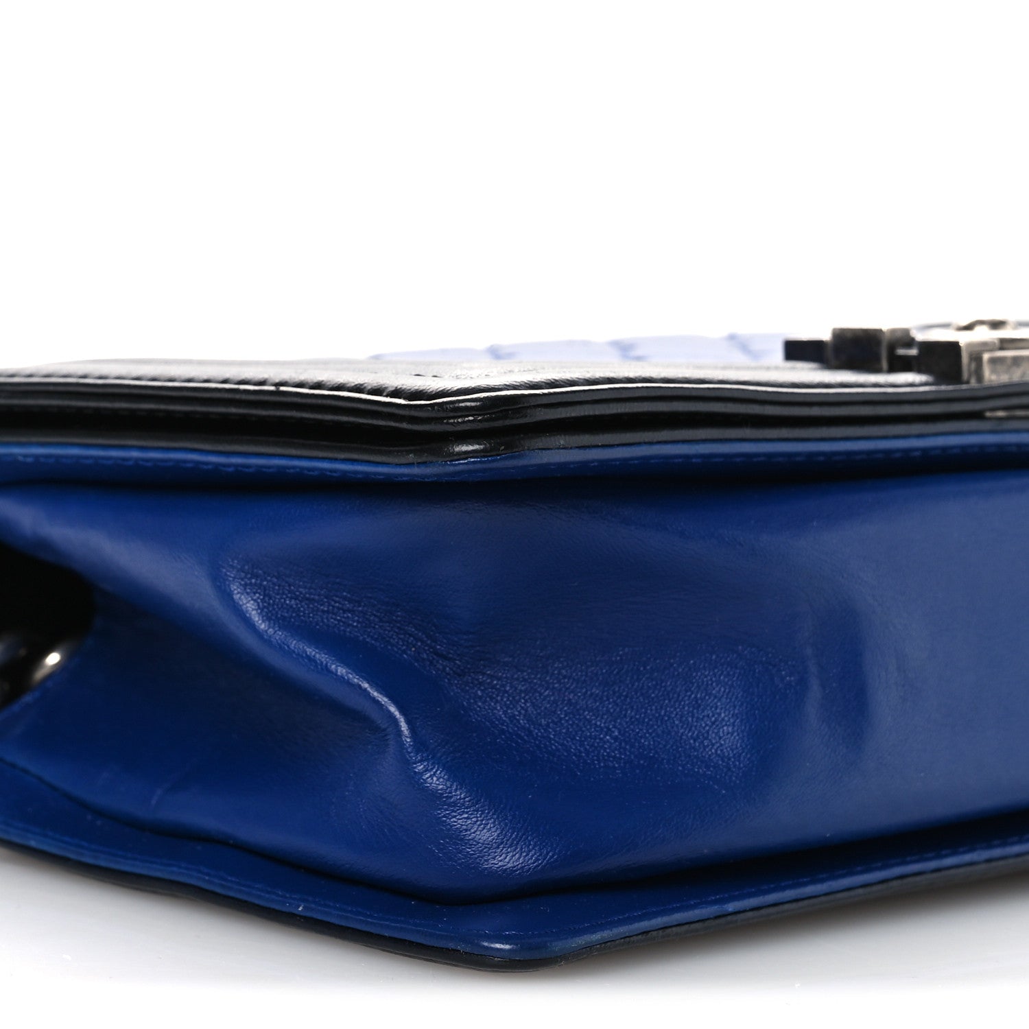 Chanel Lambskin Quilted Medium Boy Flap Black Blue Fonce 9 of 12
