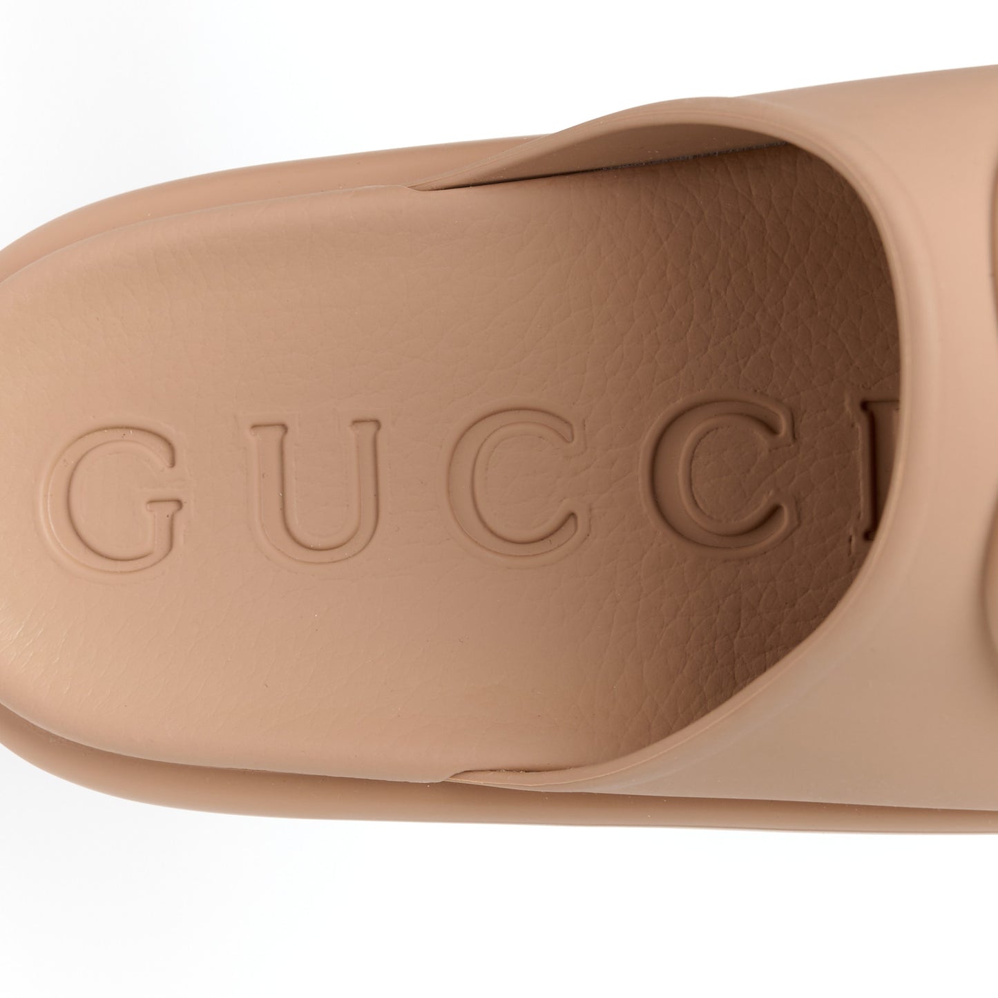 Soft Rubber Womens Interlocking G Platform 42mm Slide Sandals 38 Vintage Camel