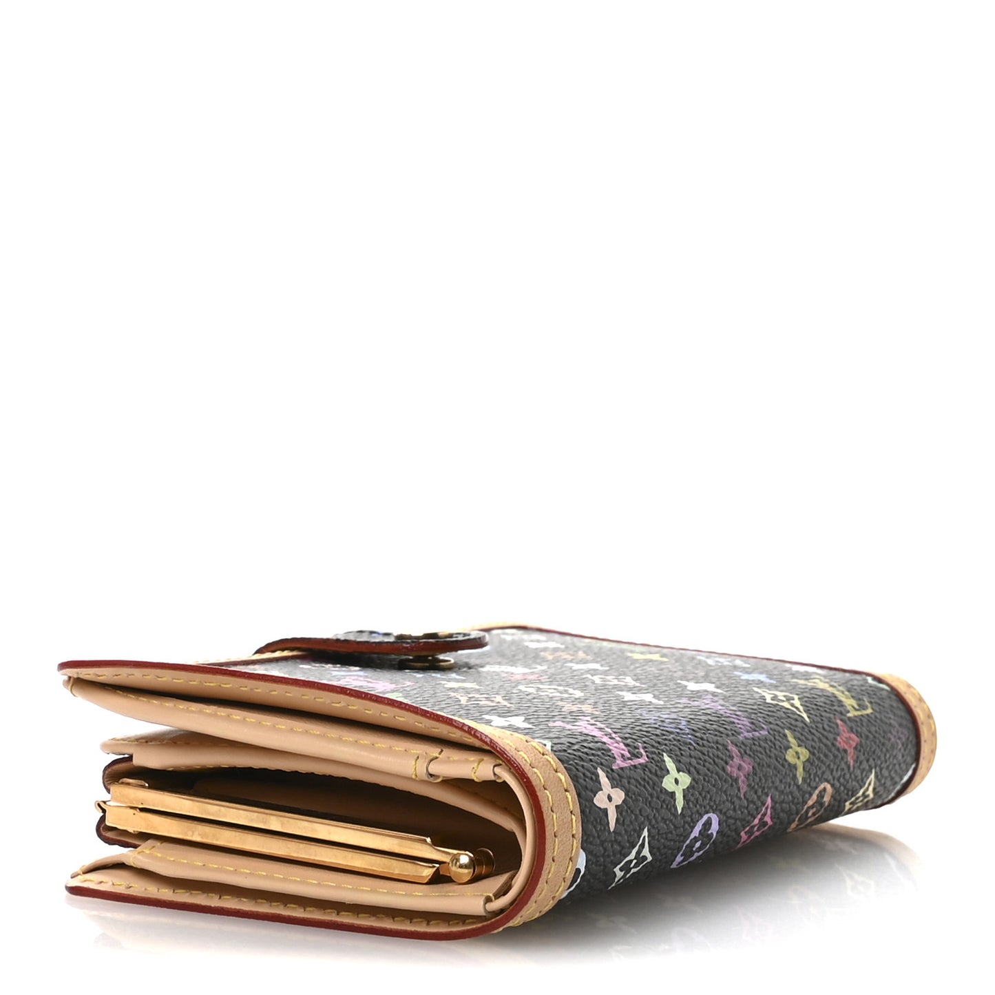 Monogram Multicolor French Purse Wallet Black