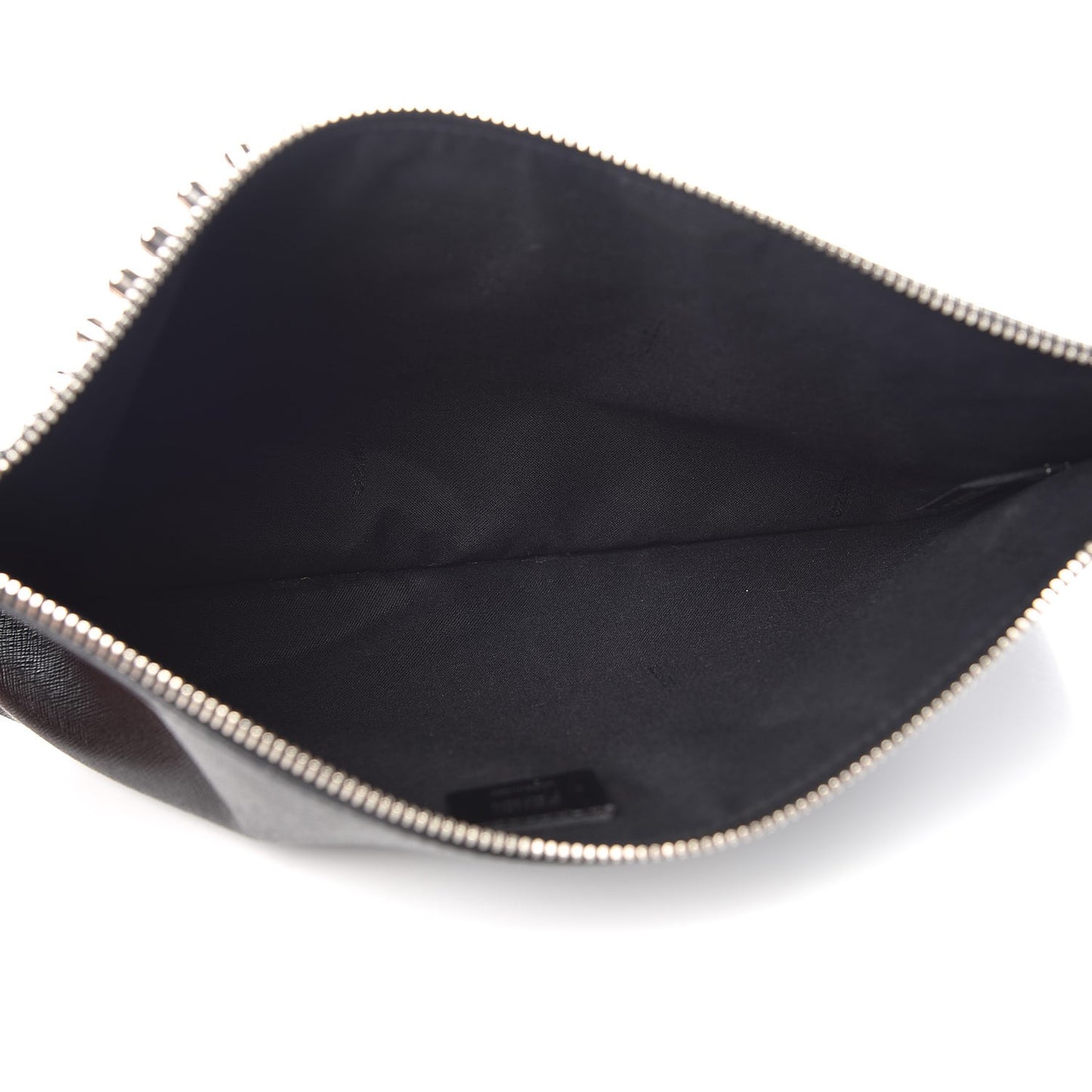 Vitello Elite Flamingo Mink Karlito Studded Pouch Black White Plaster