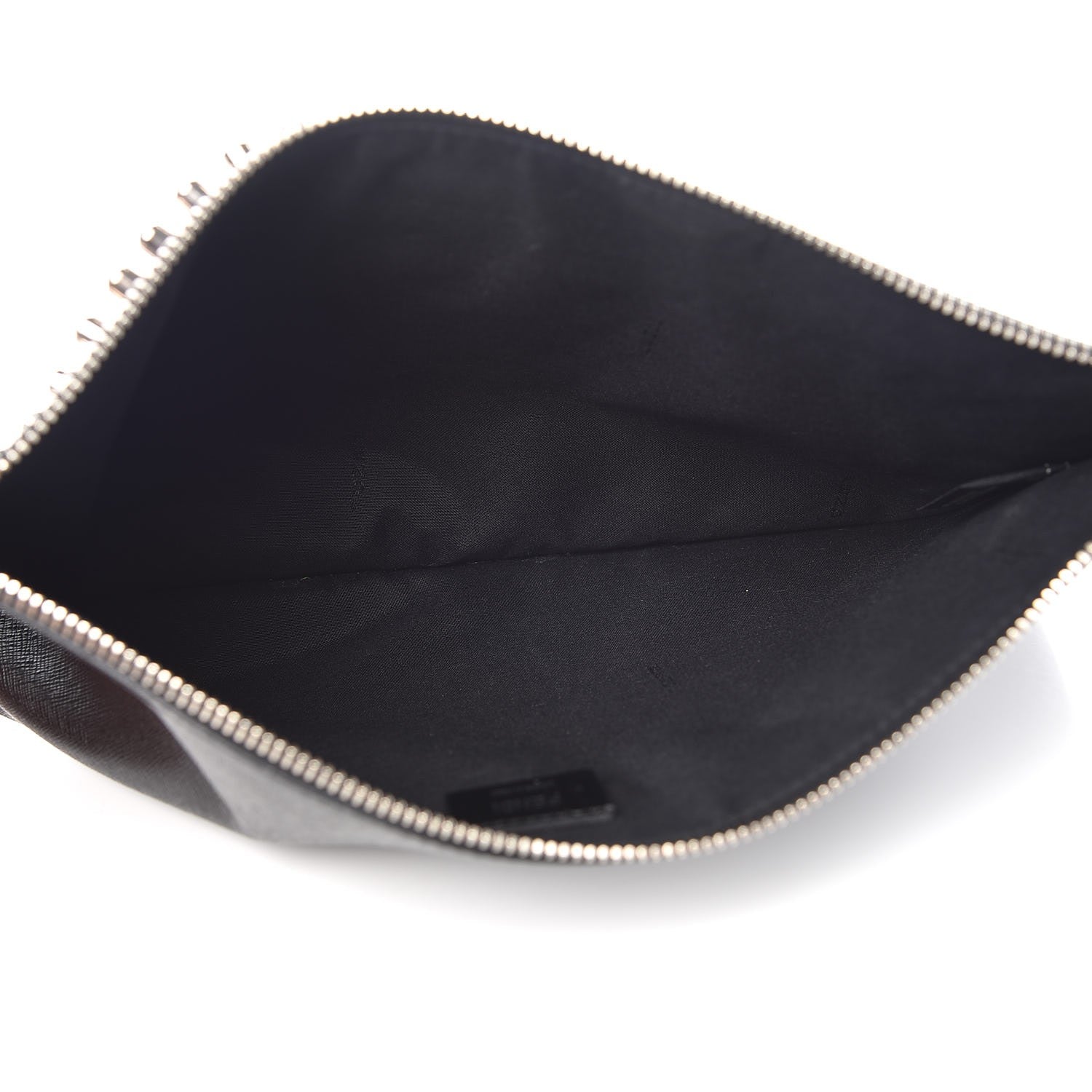 Fendi Vitello Elite Flamingo Mink Karlito Studded Pouch Black White Plaster 5 of 7