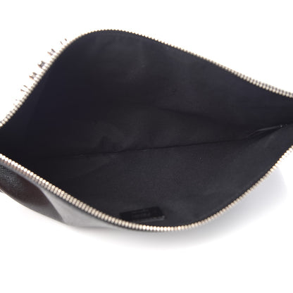 Fendi Vitello Elite Flamingo Mink Karlito Studded Pouch Black White Plaster 5 of 7