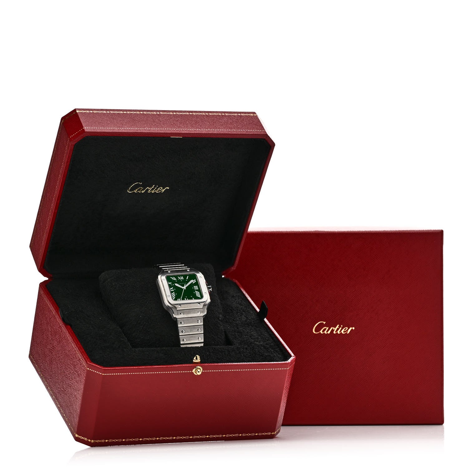 Cartier Stainless Steel 35mm Santos de Cartier Automatic Watch Green 5 of 5