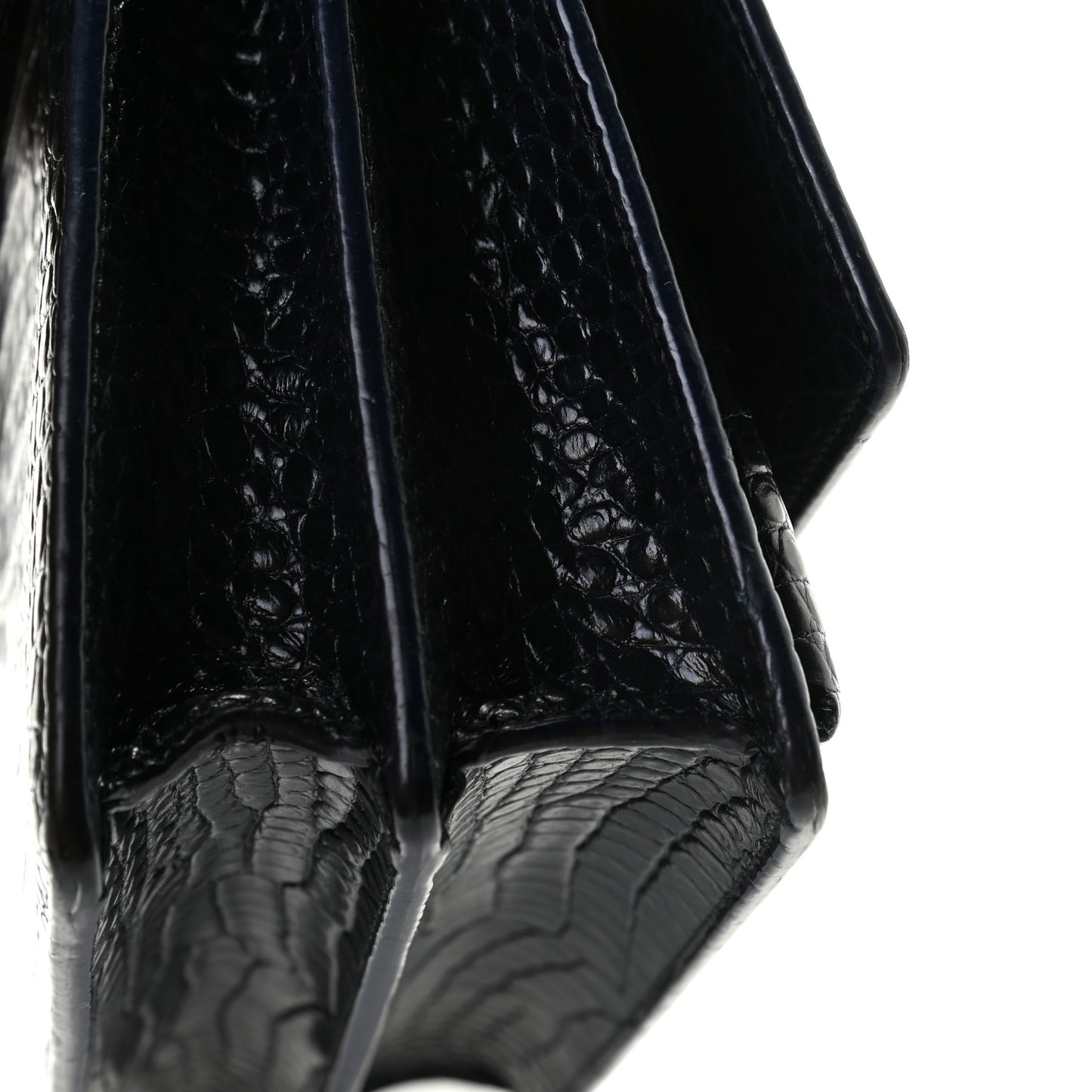 Calfskin Crocodile Embossed Medium Monogram Sunset Navy