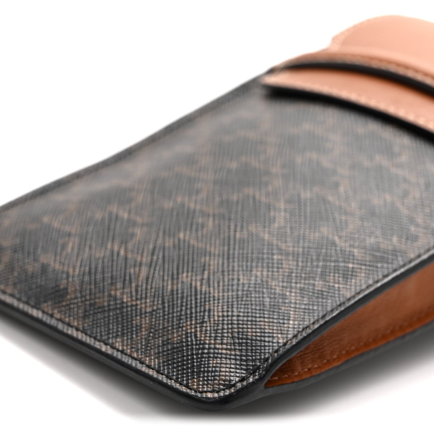 Triomphe Canvas Lambskin Phone Pouch With Flap Tan