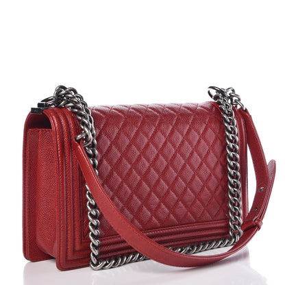 Chanel Caviar Quilted New Medium Boy Flap Red 3 of 12