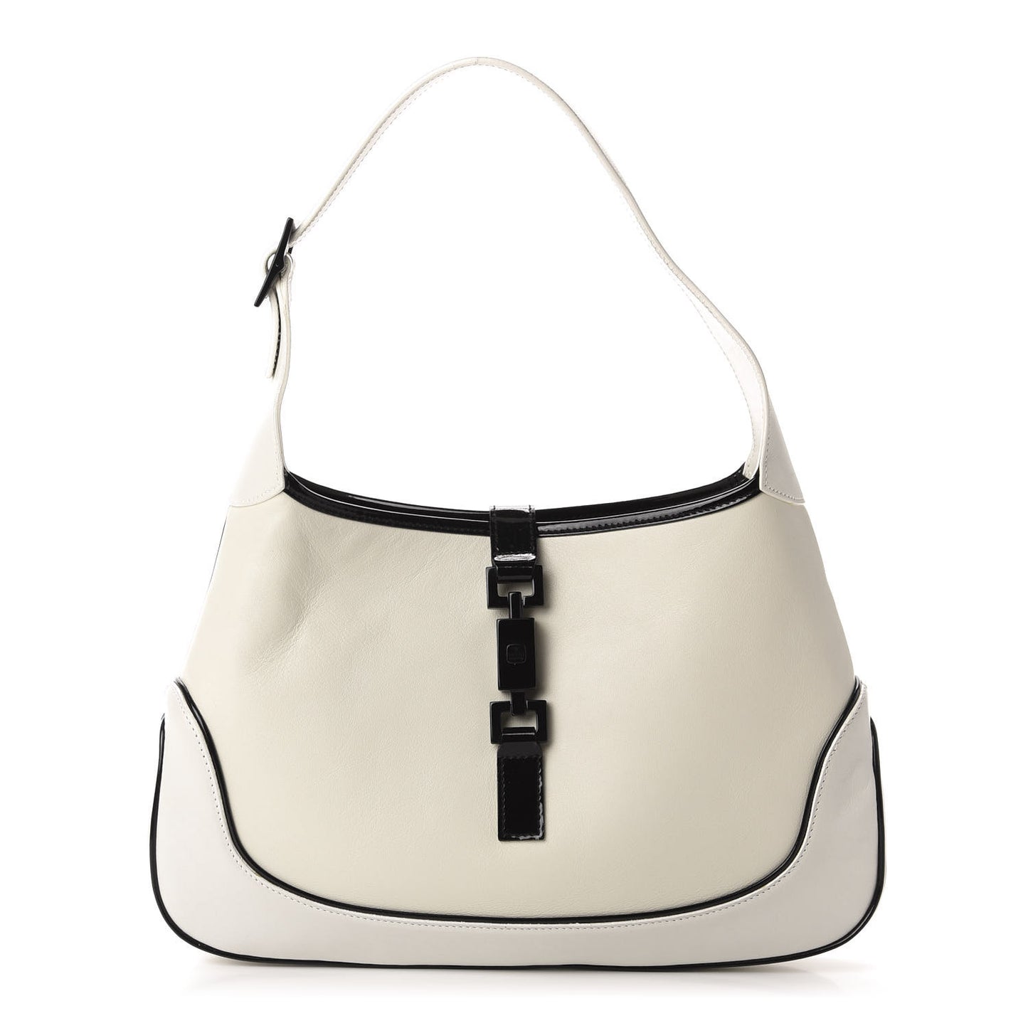 Calfskin Jackie O Hobo White Black