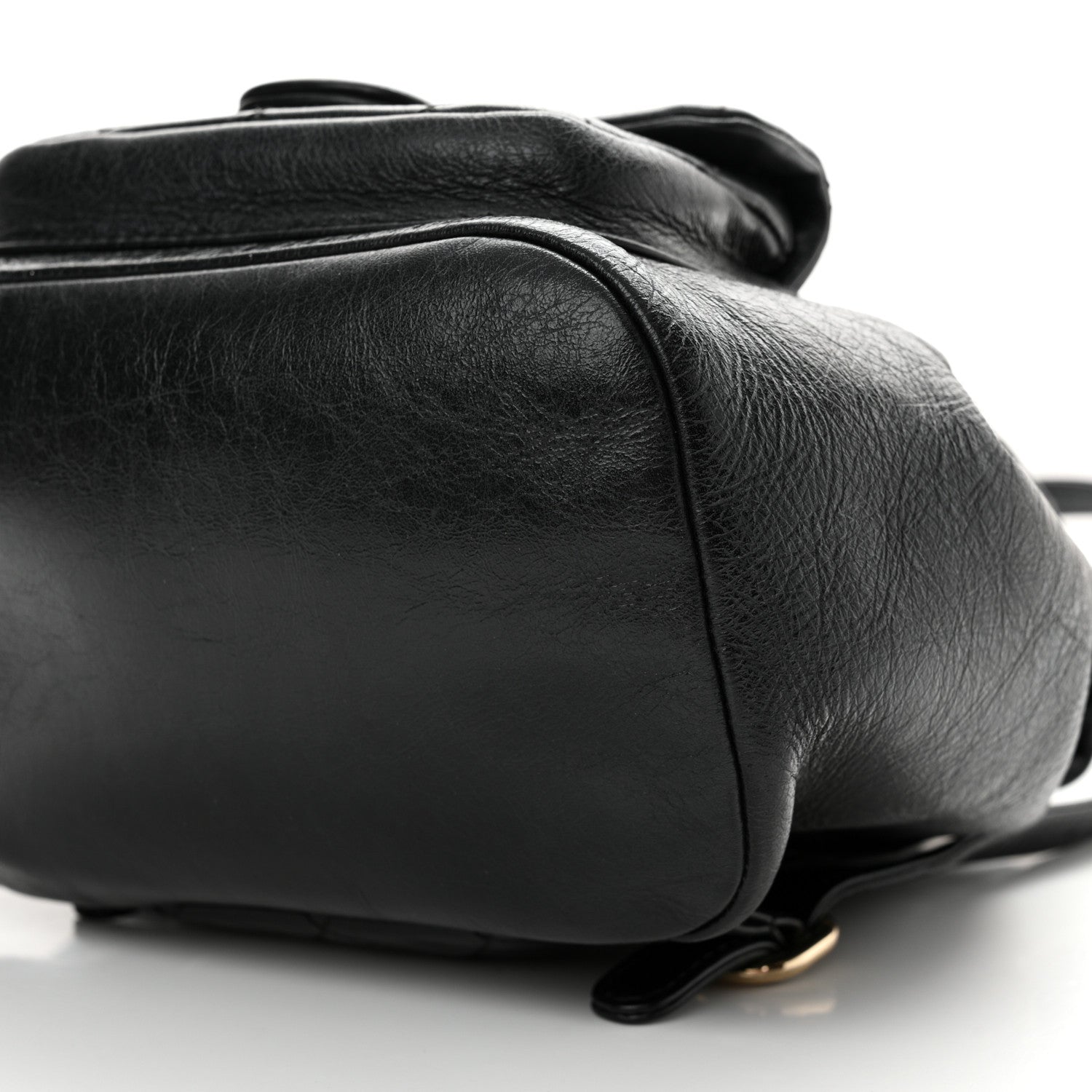 Chanel Glazed Aged Calfskin Quilted Small Duma Drawstring Backpack Black 10 of 13