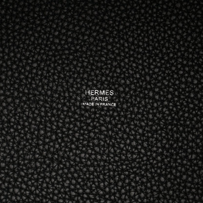 Hermes Taurillon Clemence Swift Eclat Picotin 26 GM Black Toffee 6 of 11