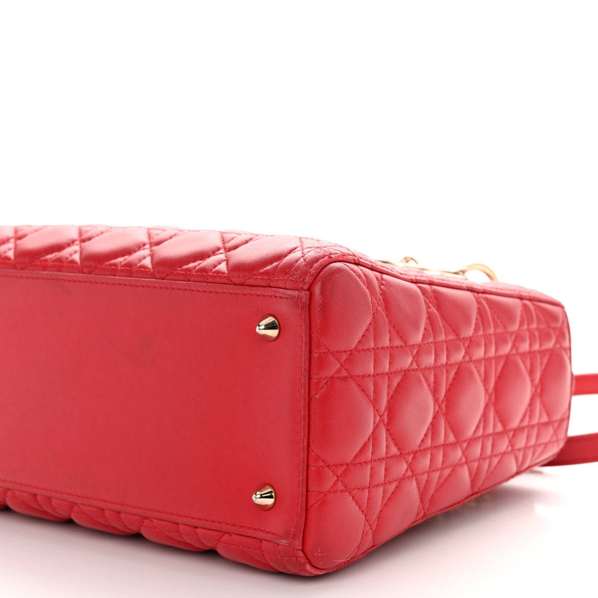 Lambskin Cannage Medium Lady Dior Red