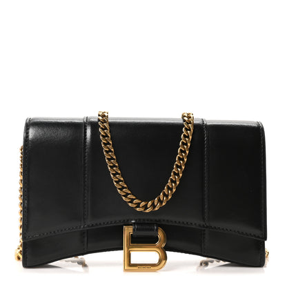 Balenciaga Shiny Box Calfskin Hourglass Chain Bag Black 1 of 9