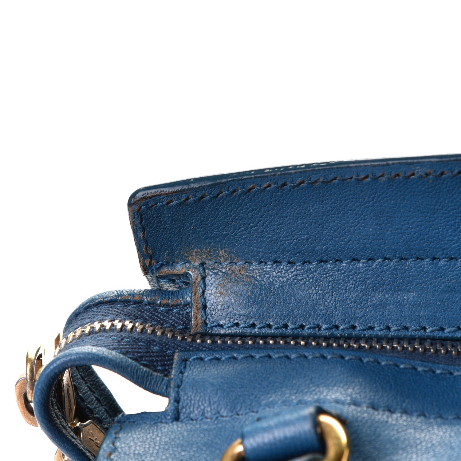 Saint Laurent Sheepskin Small Cabas ChYc Blue 9 of 10