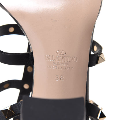 Valentino Garavani Calfskin Rockstud 60mm City Sandals 38 Black 6 of 7