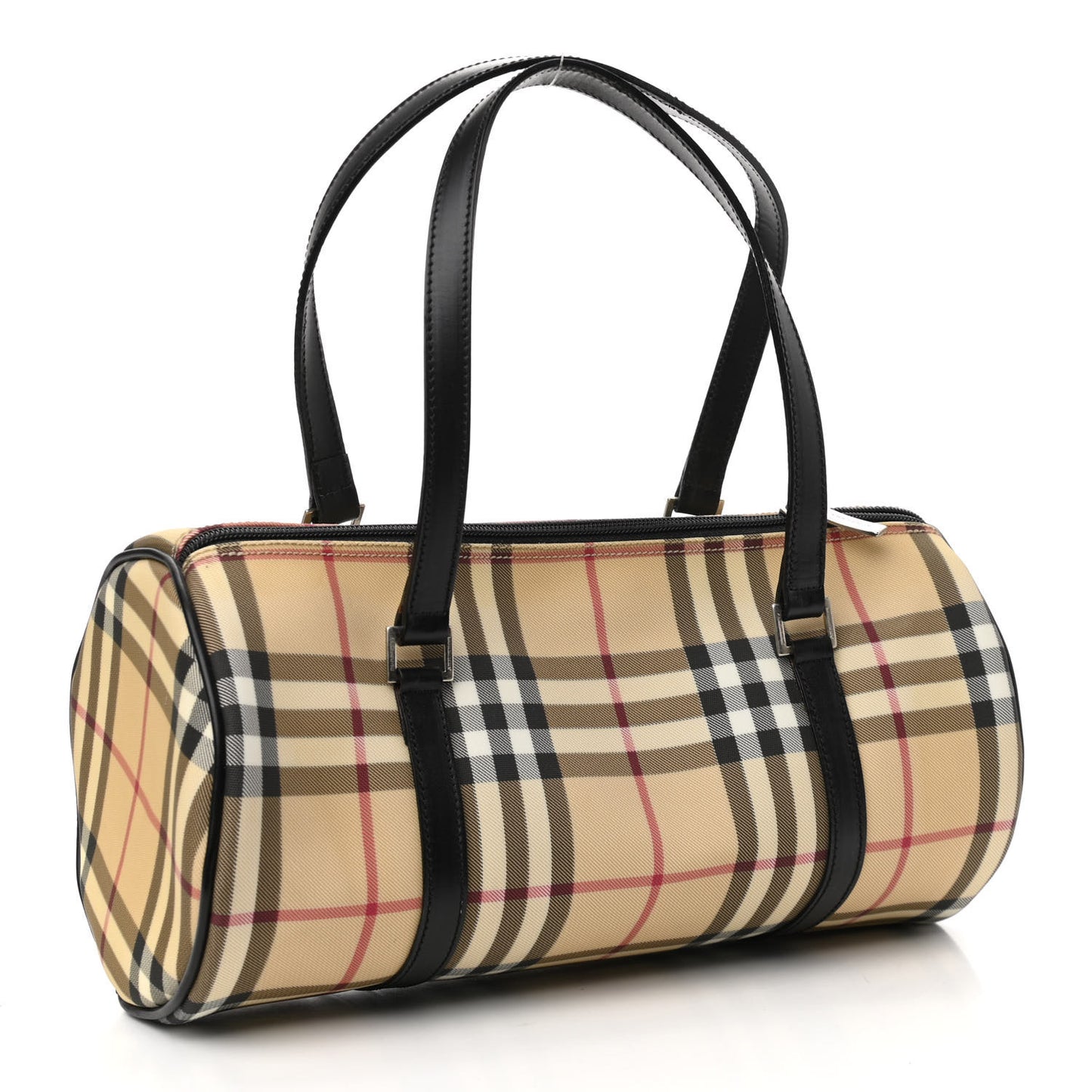 House Check Barrel Bag Black