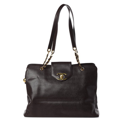Chanel Caviar XL Weekender Bag Brown 1 of 9