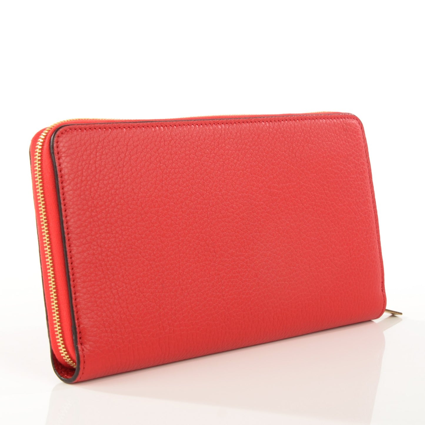Calfskin Large Zip Around Multifunction Wallet Coquelicot