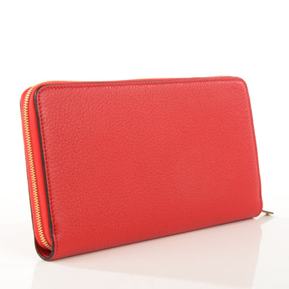 Celine Calfskin Large Zip Around Multifunction Wallet Coquelicot 3 of 7