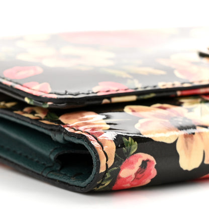 Dolce & Gabbana Patent Floral Print Wallet On Chain Black Multicolor 8 of 9