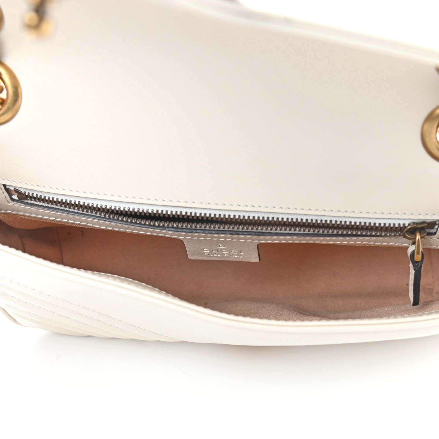 Gucci Calfskin Matelasse Small GG Marmont Shoulder Bag White 5 of 10