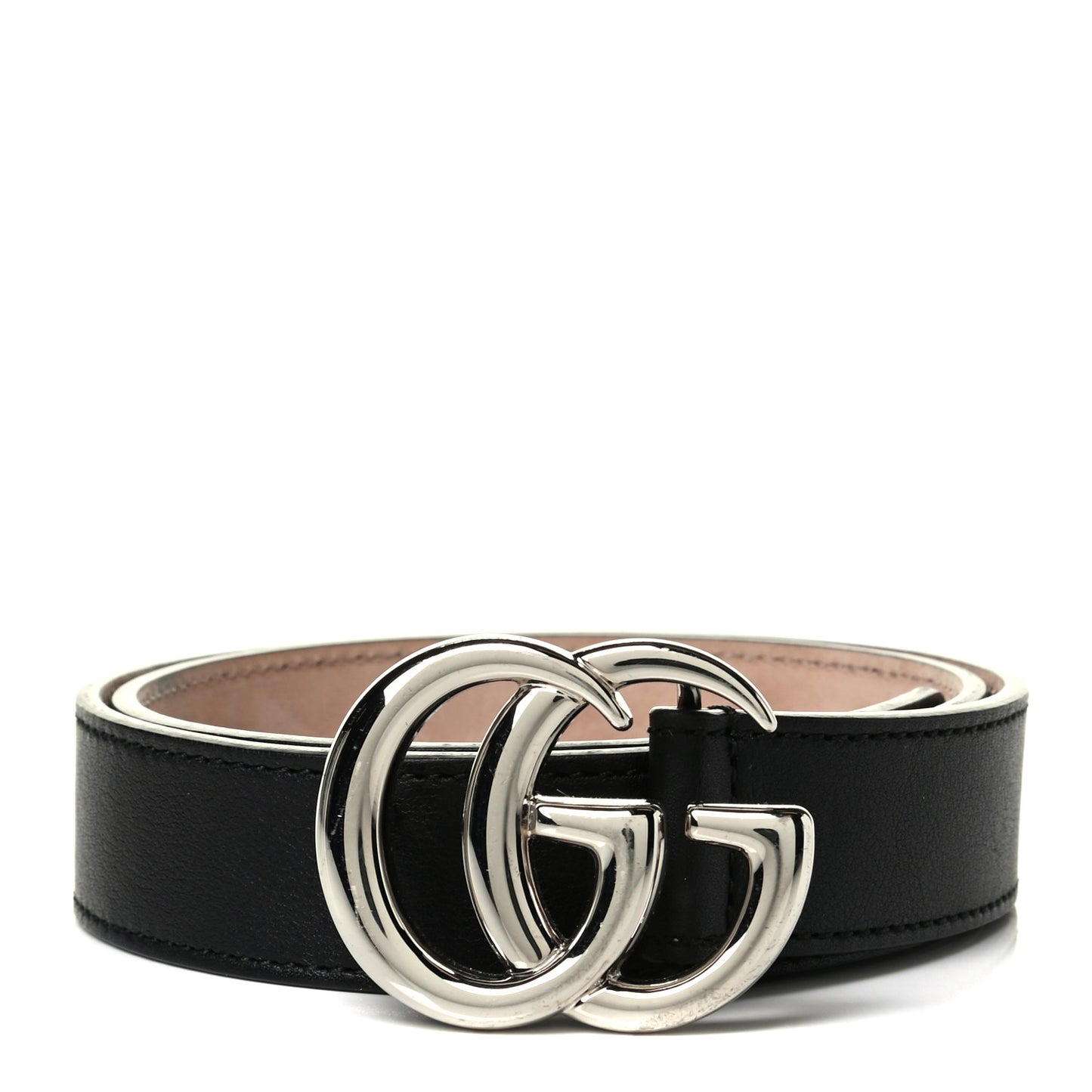 Calfskin Kids Double G 20mm Belt L Black