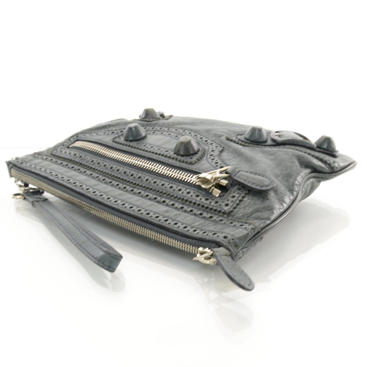 Agneau Covered Giant Handle Flat Clutch