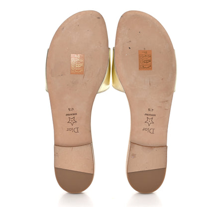 Christian Dior Metallic Calfskin D-Club Mule Sandal 41.5 Light Gold 5 of 8