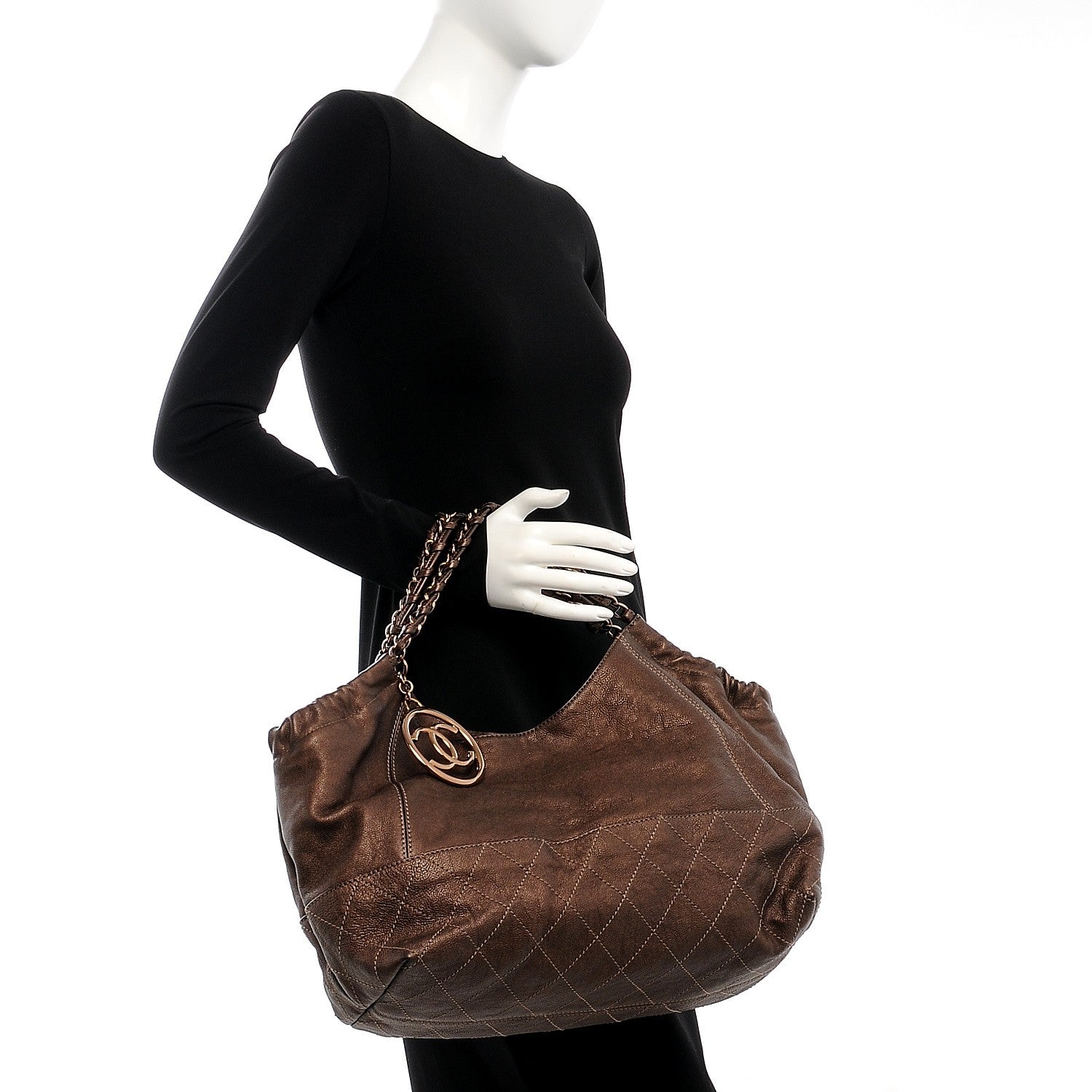 Chanel Metallic Calfskin Baby Coco Cabas Bronze 2 of 8