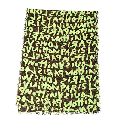 Louis Vuitton Cotton Graffiti Pareo Green 3 of 4