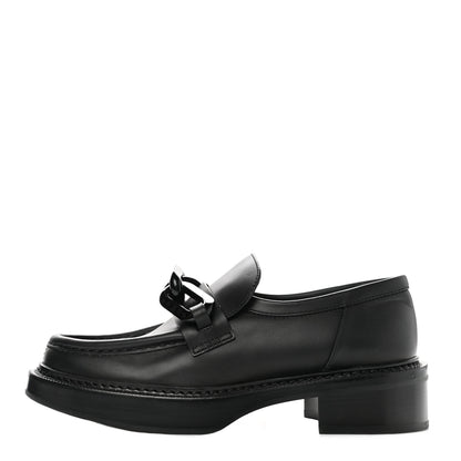 Louis Vuitton Calfskin Oversized Chain Academy Loafers 37 Black 1 of 8