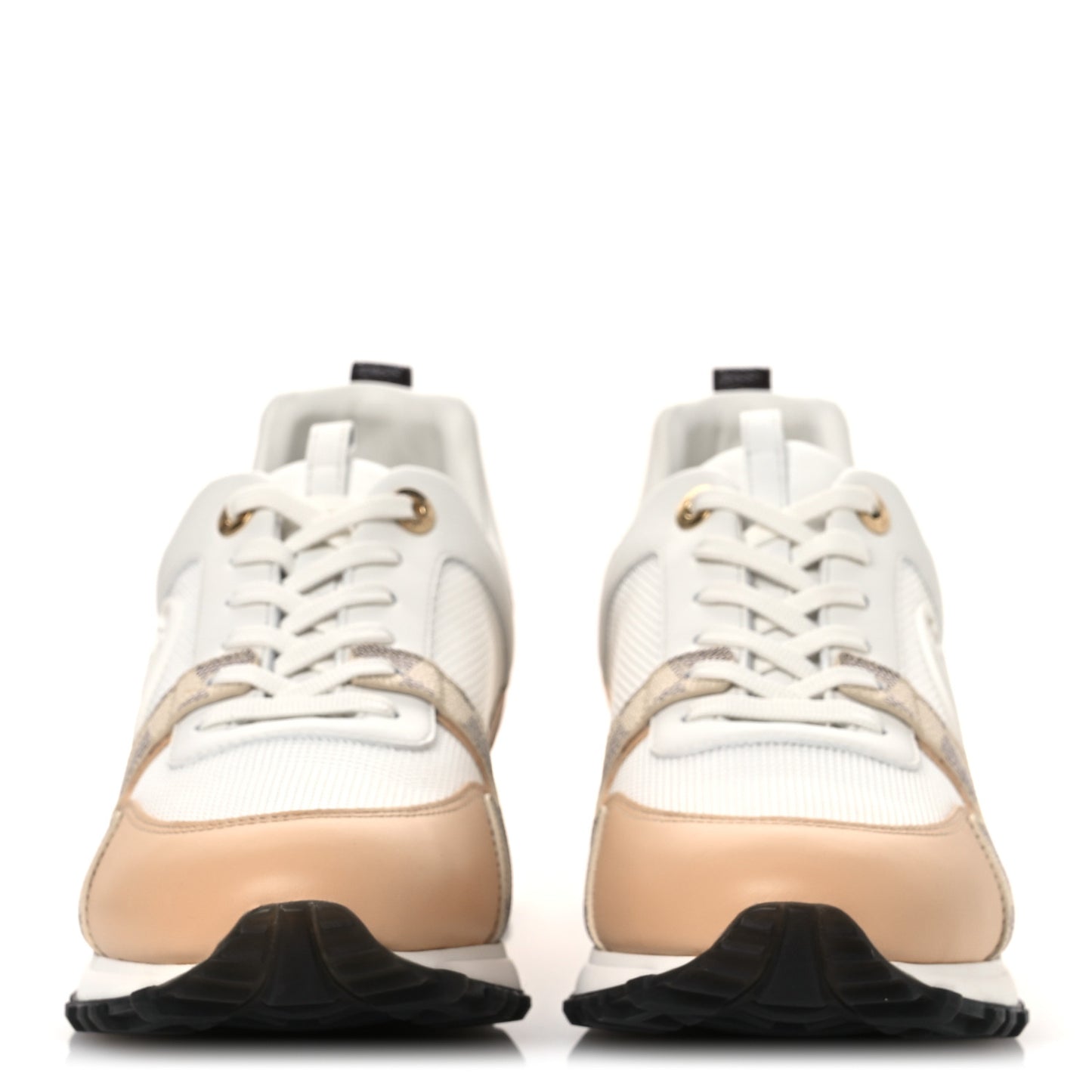 Calfskin Damier Azur Run Away Sneakers 40.5 White