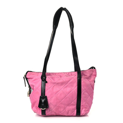 Prada Tessuto Nylon Quilted Shoulder Bag Begonia 1 of 11