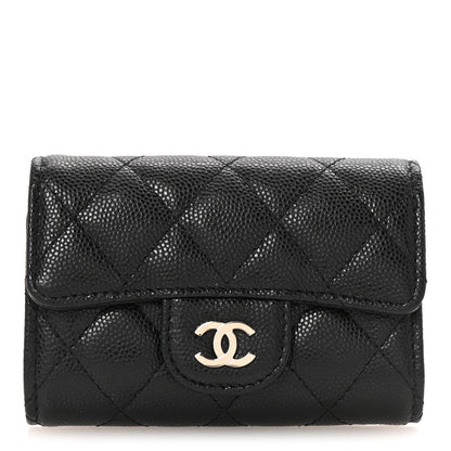 Chanel Caviar Quilted Classic 4 Key Holder Wallet Black 1 of 9