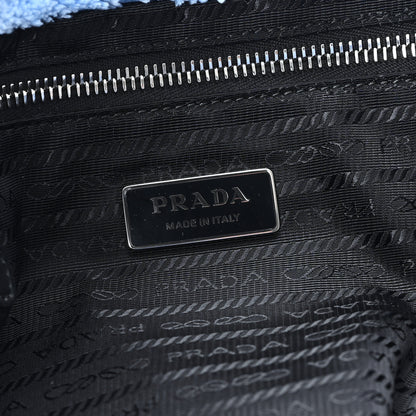 Prada Terry Cloth Tote Bag Celeste Black 6 of 9