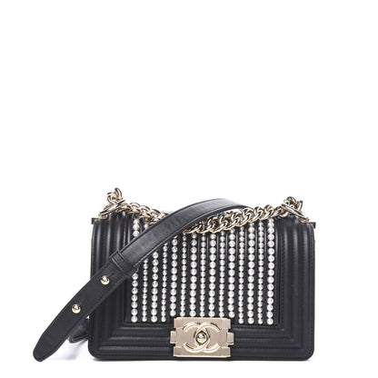 Chanel Calfskin Pearl Small Boy Flap Black 1 of 10