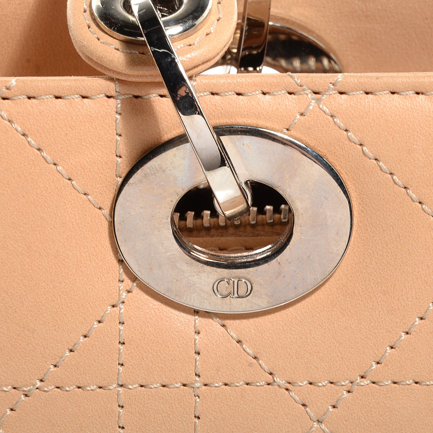 Christian Dior Calfskin Cannage Stitched Small Lady Dior East West Beige 8 of 8